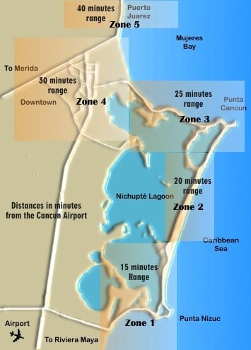 Cancun Hotel Zone Map